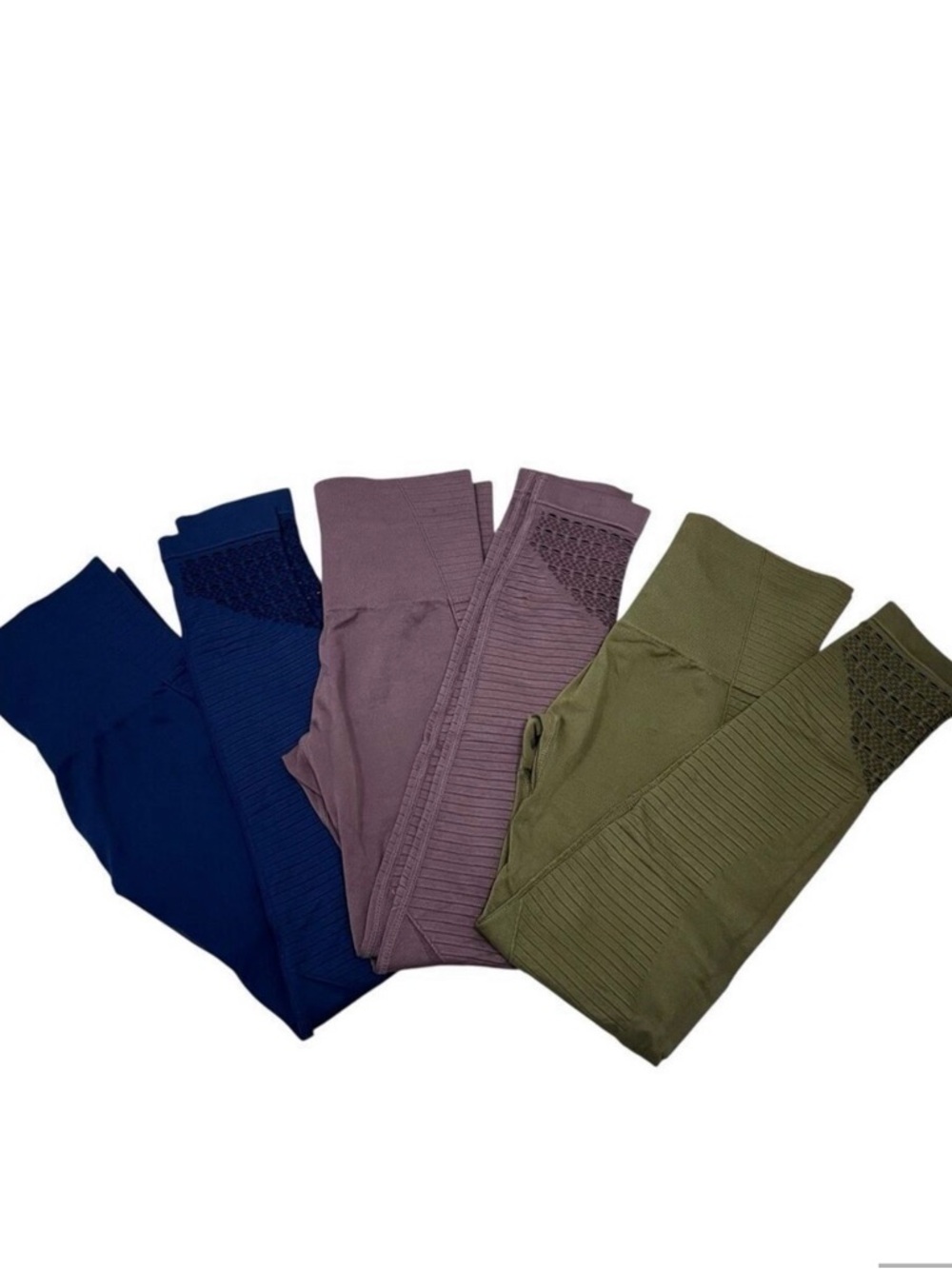 Seamless Leggings Vital Bundle Of 3 Blue Purple Green High Waist Women’s Size S